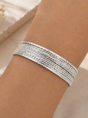925 Sterling Silver Wide Bracelet Large Bangle Cuff Bracelet